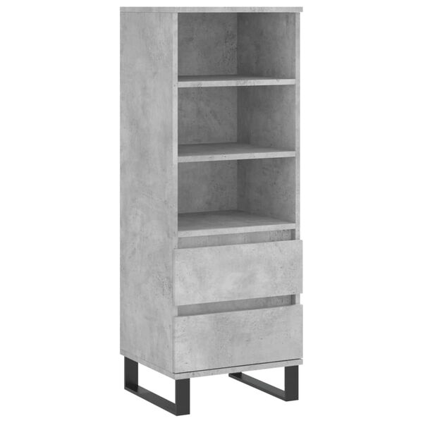 vidaXL Skř&iacute;ň highboard betonově &scaron;ed&aacute; 40 x 36 x 110 cm kompozitn&iacute; dřevo