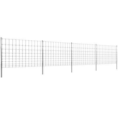 vidaXL Lesnický plot se sloupky pozinkované železo 50 m 120/10/30