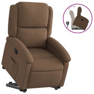 vidaXL Zvedac&iacute; polohovac&iacute; křeslo hněd&eacute; textil