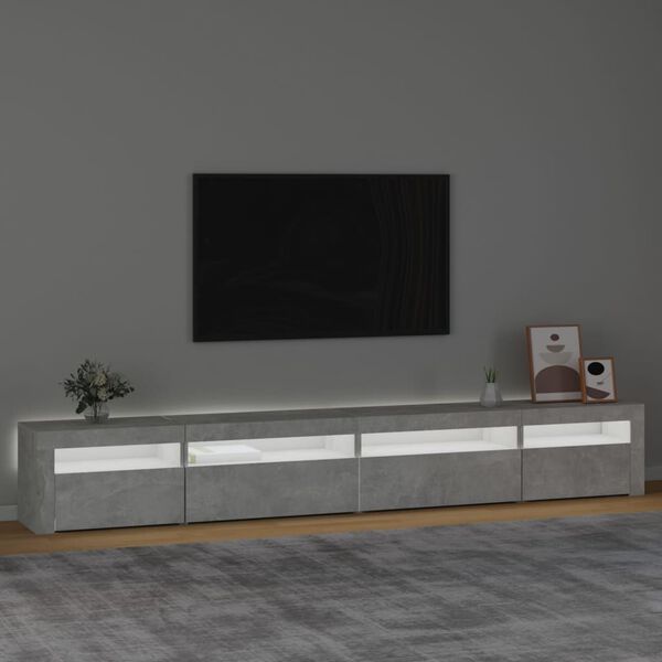 vidaXL TV skříňka s LED osvětlením betonově šedá 270 x 35 x 40 cm