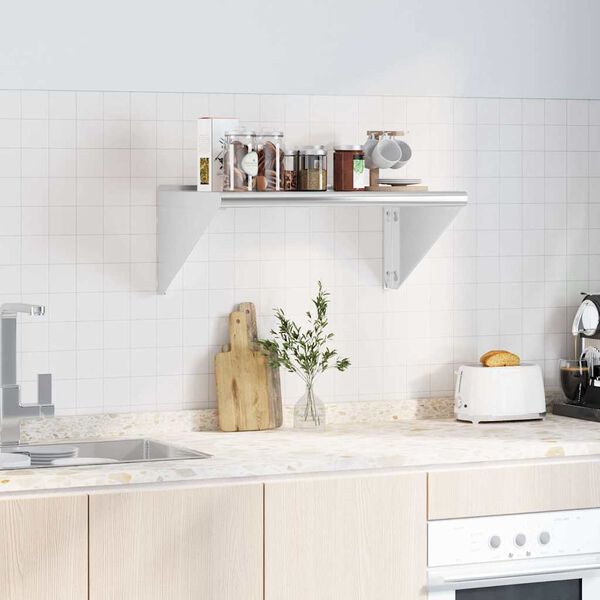 vidaXL N&aacute;stěnn&aacute; police 75 x 45 x 31 cm stř&iacute;brn&aacute; nerezov&aacute; ocel