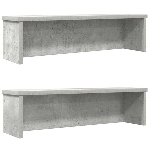 vidaXL kuchyňsk&eacute; reg&aacute;ly stohovateln&eacute; 2 pcs betonově &scaron;ed&aacute; 50x15x16 cm