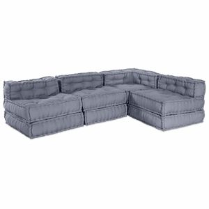 vidaXL Modulov&aacute; pohovka Textil &Scaron;ed&aacute; 210 x 140 x 56 cm