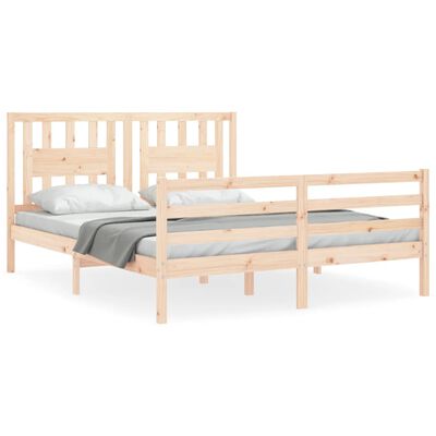 vidaXL Rám postele s čelem King Size masivní dřevo