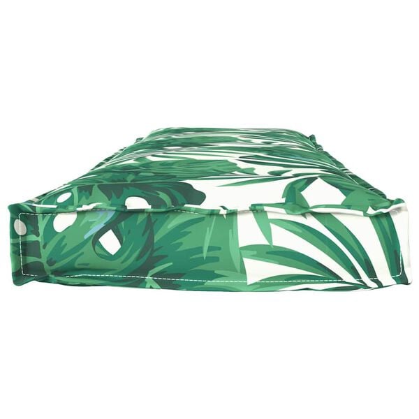 vidaXL Polstr na paletovou lavici Květinov&yacute; Vzor list&iacute; 140 x 40 x 8 cm