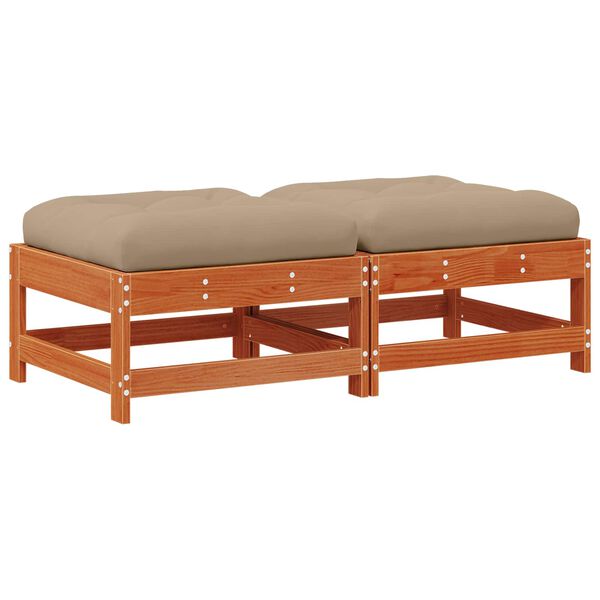 vidaXL Podnožka do zahrady Masivn&iacute; borovice Voskově Hněd&aacute;