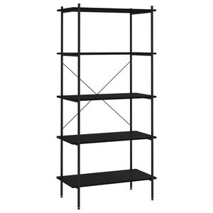 vidaXL Policov&yacute; reg&aacute;l s 5 policemi čern&yacute; 80 x 40 x 163 cm