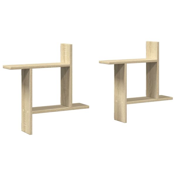 vidaXL Nástěnné police 2 ks dub sonoma 50x12x50 cm kompozitní dřevo