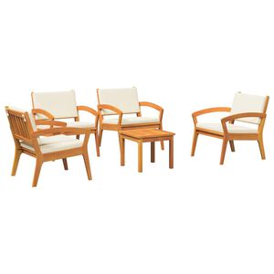 vidaXL Bistro souprava 5 pcs Hněd&aacute; 59,5 x 70,5 x 72,5 cm Polyester