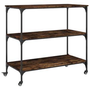 vidaXL Kuchyňsk&yacute; voz&iacute;k kouřov&yacute; dub 102 x 50 x 95 cm kompozitn&iacute; dřevo