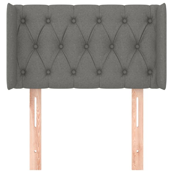 vidaXL Čelo postele typu u&scaron;&aacute;k tmavě &scaron;ed&eacute; 83x16x78/88 cm textil