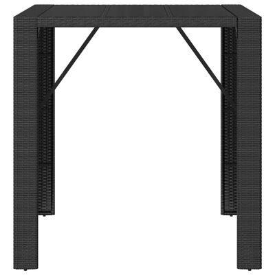 vidaXL Zahradní stůl se skleněnou deskou černý 105x80x110 cm polyratan