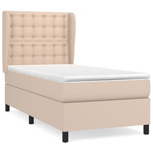 vidaXL Box spring postel s matrac&iacute; cappuccino 80 x 200 cm uměl&aacute; kůže