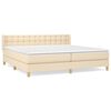 vidaXL Box spring postel s matrac&iacute; kr&eacute;mov&aacute; 180x200 cm textil