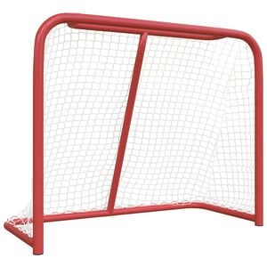 vidaXL Hokejov&aacute; branka červen&aacute; a b&iacute;l&aacute; 183 x 71 x 122 cm polyester
