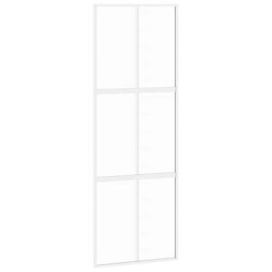 vidaXL Posuvn&eacute; dveře b&iacute;l&eacute; 76 x 205 cm tvrzen&eacute; sklo a hlin&iacute;k