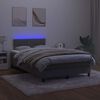 vidaXL Box spring postel s matrac&iacute; a LED tmavě &scaron;ed&aacute; 120 x 190 cm samet