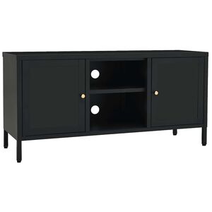 vidaXL TV stolek čern&yacute; 105 x 35 x 52 cm ocel a sklo
