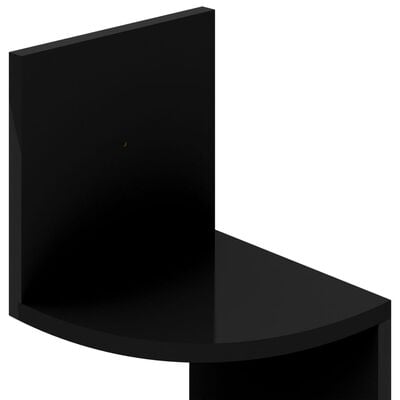 vidaXL Nástěnná rohová police černá vysoký lesk 19x19x123 cm kompozit
