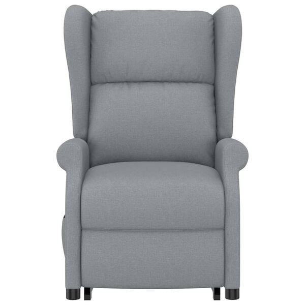 vidaXL Zvedac&iacute; křeslo světle &scaron;ed&eacute; textil