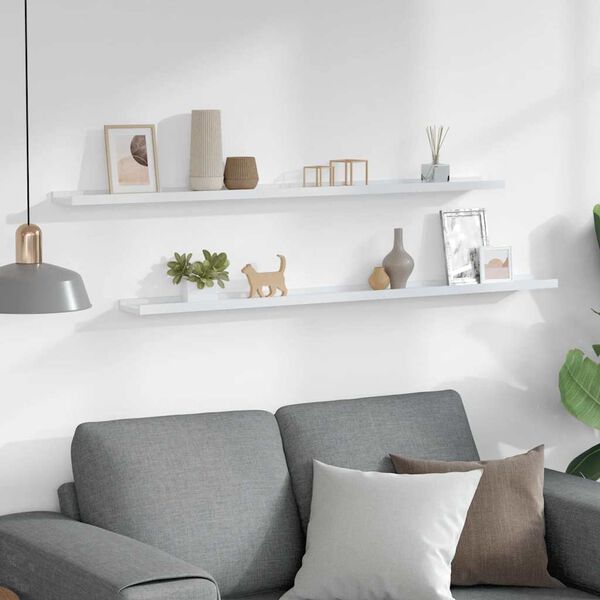 vidaXL N&aacute;stěnn&eacute; police 2 ks b&iacute;l&eacute; 115 x 9 x 3 cm