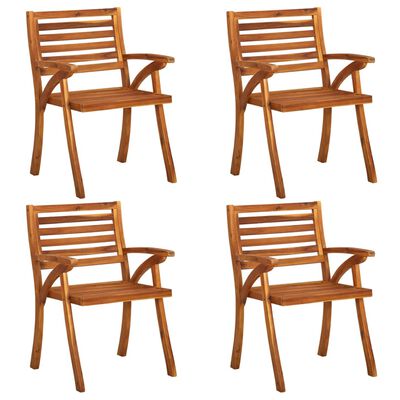 vidaXL Zahradní židle s poduškami 4 ks masivní akáciové dřevo