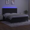 vidaXL Box spring postel s matrac&iacute; a LED čern&aacute; 180x200 cm samet