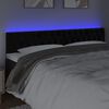 vidaXL Čelo postele s LED čern&eacute; 180 x 7 x 78/88 cm samet