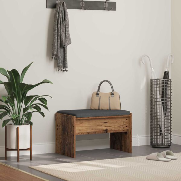 vidaXL Chodbičkov&aacute; lavice s pol&scaron;t&aacute;řem Star&eacute; dřevo 63 x 38 x 40 cm