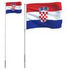 vidaXL Vlajka Chorvatska a stož&aacute;r 5,5 m hlin&iacute;k