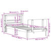 vidaXL R&aacute;m postele s čelem 100 x 200 cm masivn&iacute; borov&eacute; dřevo