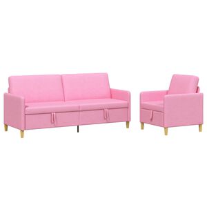 vidaXL Sedačka se storage 2 ks Růžov&aacute; Polyester