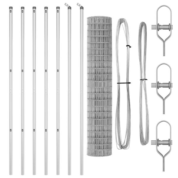 vidaXL Plot s sloupkem Stř&iacute;brn&aacute; 1,6 x 10 m Ocel a PVC