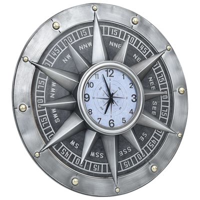vidaXL Nástěnné hodiny stříbrné 79 cm MDF a kov