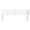 vidaXL Čelo postele typu u&scaron;&aacute;k b&iacute;l&aacute; 183x16x78/88 cm uměl&aacute; kůže