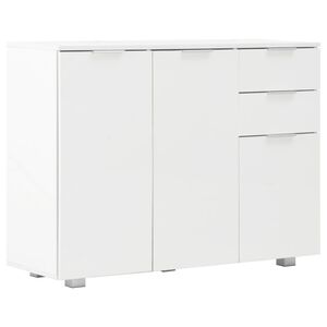vidaXL Př&iacute;born&iacute;k b&iacute;l&yacute; s vysok&yacute;m leskem 107x35x80,5 cm