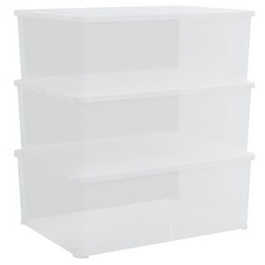 vidaXL Plastov&eacute; &uacute;ložn&eacute; boxy 3 ks 10 l stohovateln&eacute;