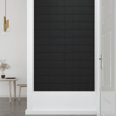 vidaXL Nástěnné panely 12 ks černé 60 x 15 cm textil 1,08 m²