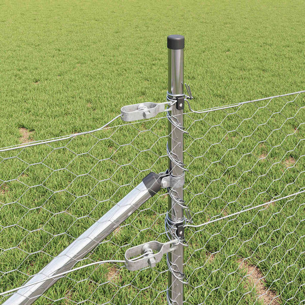 vidaXL Plotov&yacute; sloupek. Stř&iacute;brn&aacute; 100 x 1 m (36 mm s&iacute;ťovina) Ocel