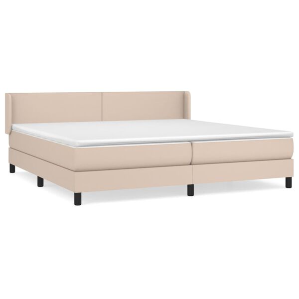 vidaXL Box spring postel s matrac&iacute; cappuccino 200 x 200 cm uměl&aacute; kůže