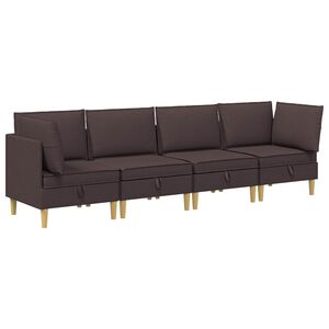 vidaXL Modul&aacute;rn&iacute; pohovka se storage 4 ks Tmavě hněd&aacute; Textil