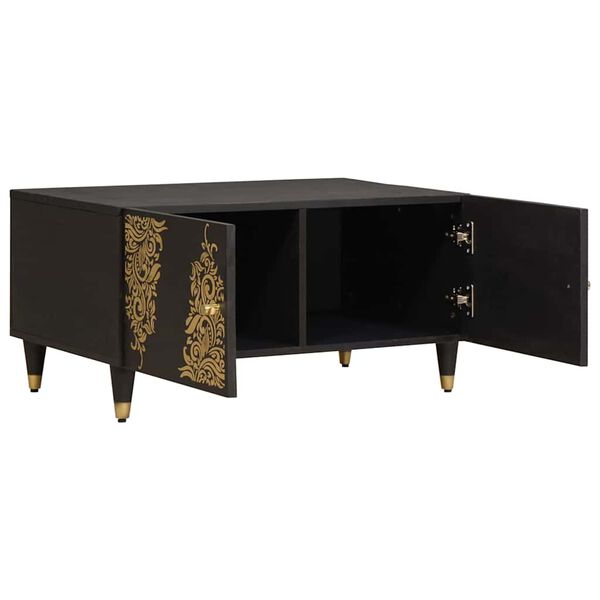 vidaXL Konferenční stolek Černá 80 x 50 x 40 cm Masivní mangové dřevo