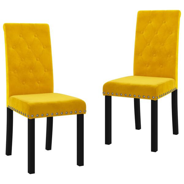 vidaXL J&iacute;deln&iacute; židle 2 ks žlut&eacute; samet