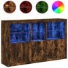 vidaXL Př&iacute;born&iacute;k s LED osvětlen&iacute;m kouřov&yacute; dub 162 x 37 x 100 cm
