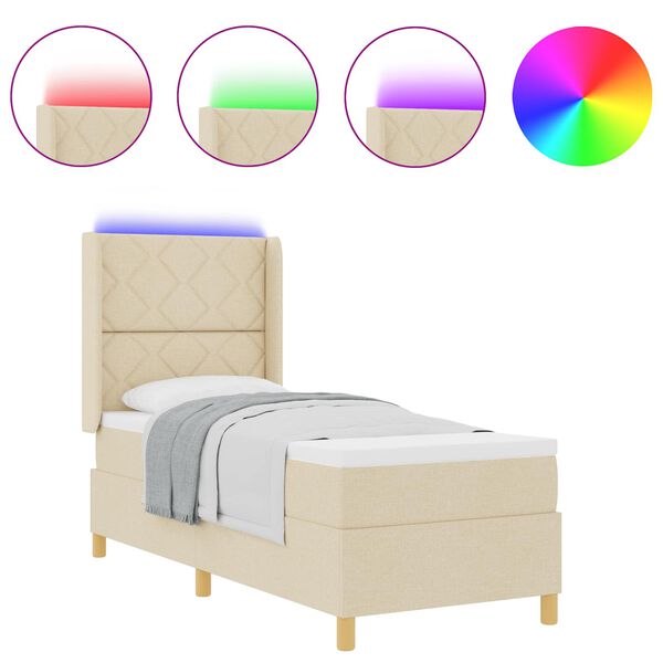 vidaXL Postel s boxspringem s matrac&iacute; Kr&eacute;mov&aacute; 140 x 200 cm textil