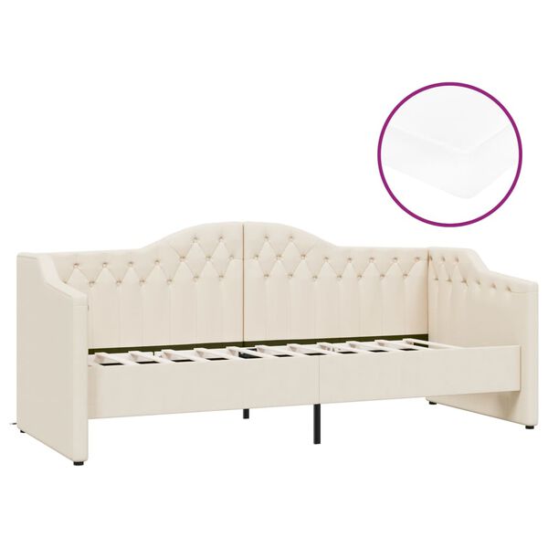 vidaXL V&aacute;lenda s matrac&iacute; a USB kr&eacute;mov&aacute; textil 90 x 200 cm