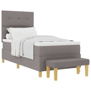 vidaXL Postel s boxspringem s pol&scaron;t&aacute;řem Taupe 200 x 90 cm textil