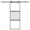 vidaXL Posuvn&eacute; dveře s kov&aacute;n&iacute;m 76x205 cm tvrzen&eacute;ho sklo a hlin&iacute;k