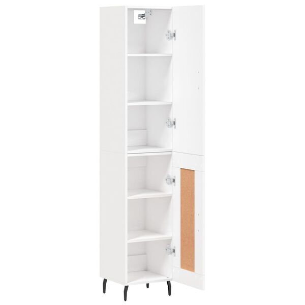 vidaXL Skř&iacute;ň highboard b&iacute;l&aacute; 34,5 x 34 x 180 cm kompozitn&iacute; dřevo