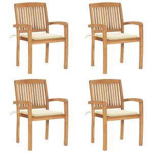 vidaXL Stohovac&iacute; zahradn&iacute; židle s podu&scaron;kami 4 ks masivn&iacute; teak